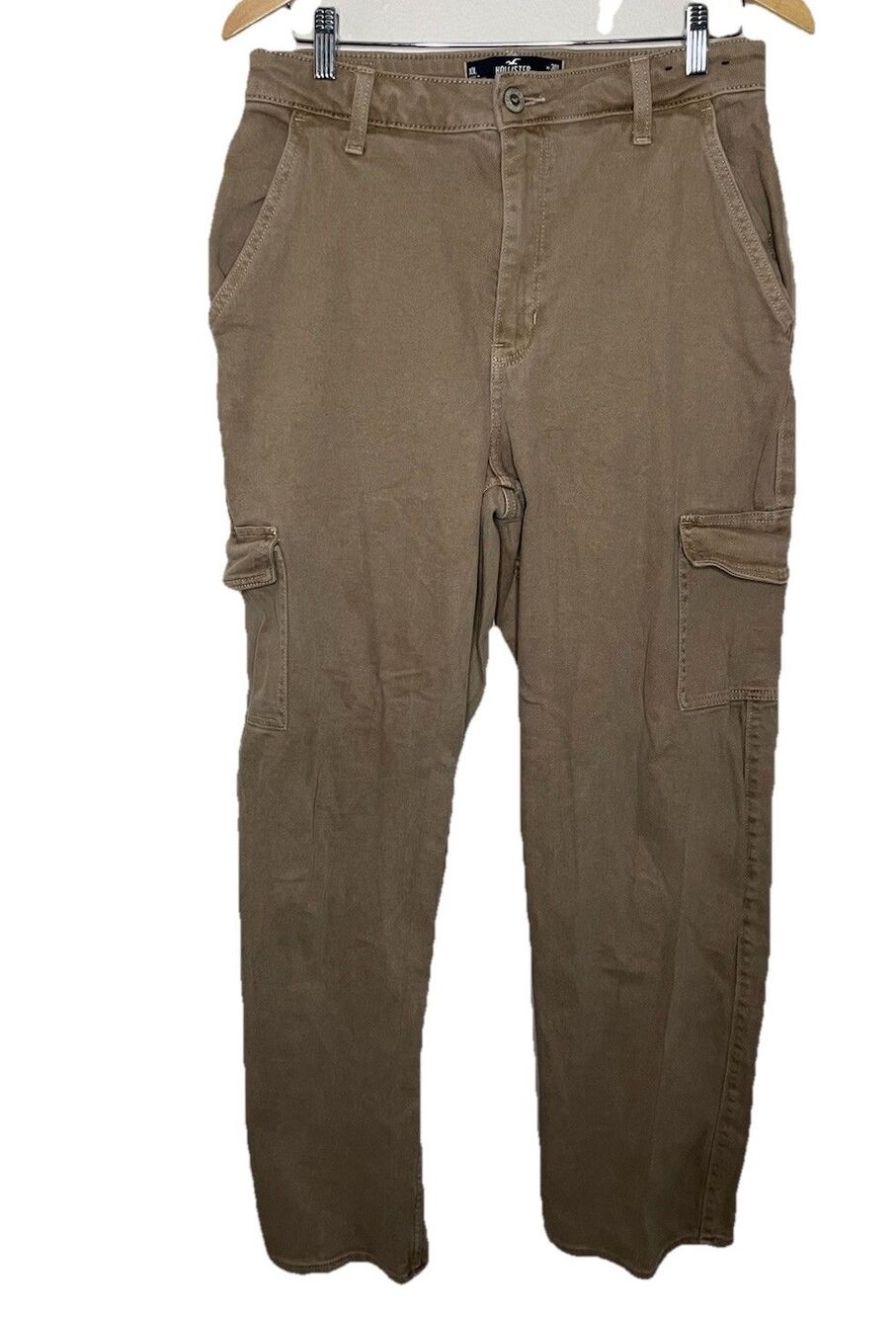 Hollister Women's 10L Khaki Cargo Denim Jeans Hi Rise Utility Gorpcore